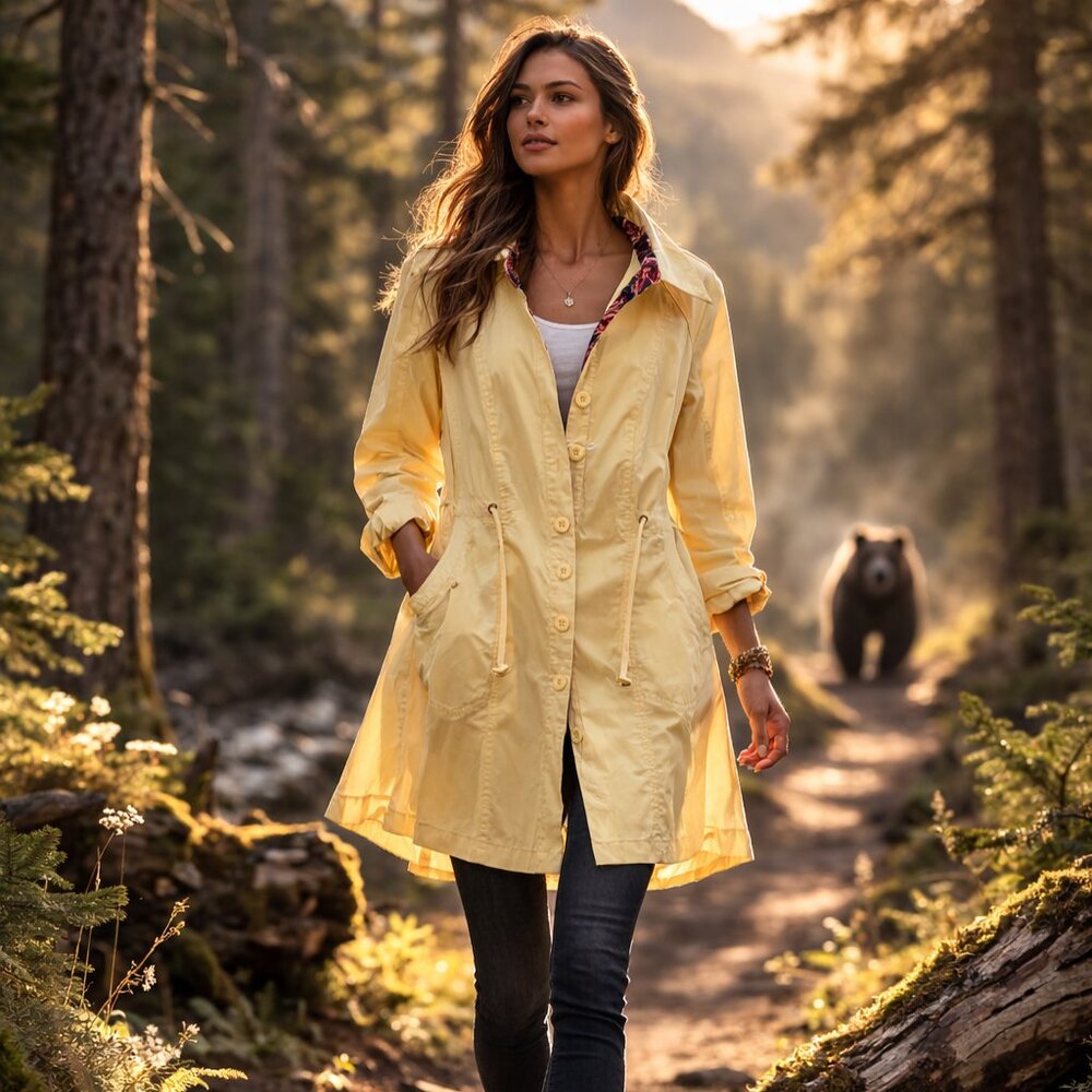 Woman's Yellow Trench Coat